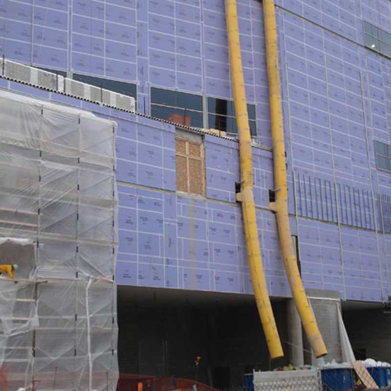 debris chute on building